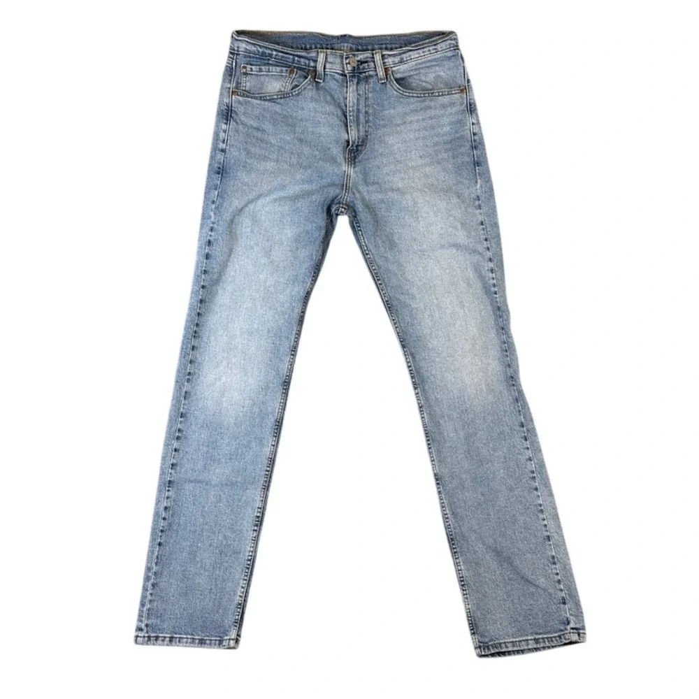 Levis 505 Regular Fit Jeans Mens 34x34 Light Wash Straight Leg Denim 00505-2563